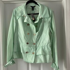 White House Black Market Long Sleeve Crop Trench Jacket.  Brand new with tags